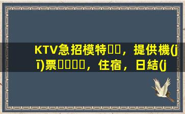 KTV急招模特，提供機(jī)票，住宿，日結(jié)